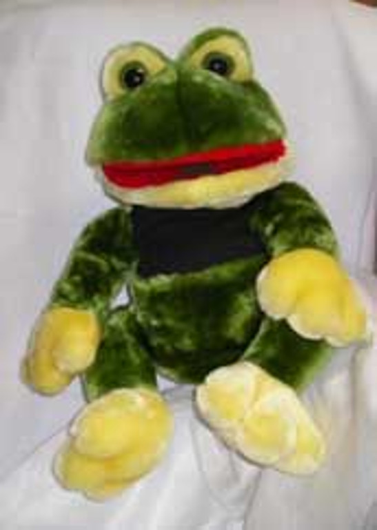 A frog puppet