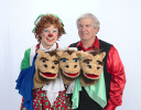 Rainbow, Mr. T, and the three camel puppets