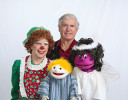 Rainbow, Mr. T, blonde puppet, and angel puppet