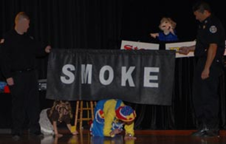 Rainbow shows how to crawl under smoke